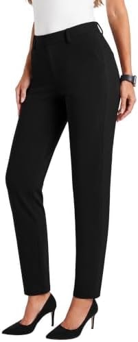 DLOODA Womens Dress Pants Stretchy High Waisted Straight Leg Work Slacks