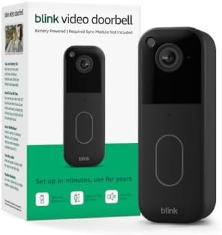 Blink Video Doorbell – Head-to-toe HD view, two-year battery life, and simple setup. Required Sync Module not included – Add-On (Black)