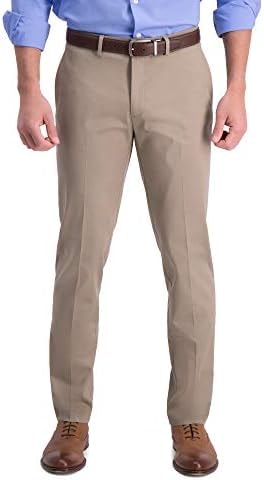 Haggar Men's Slim/Straight Fit Iron Free Premium Khaki Pant