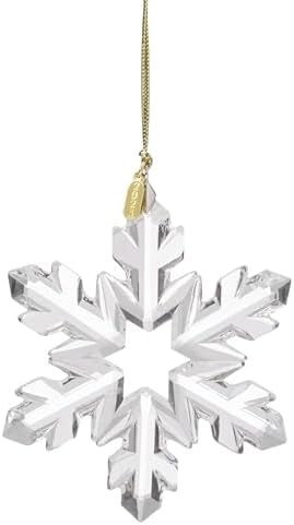 Lenox Ornaments, 2025 Optic Snowflake Ornament, Made of Glass, Gold Cord for Hanging, Snowflake Design for Christmas Tree Decorations, Winter Decoration, Christmas Decor (Silver, 1 Piece)