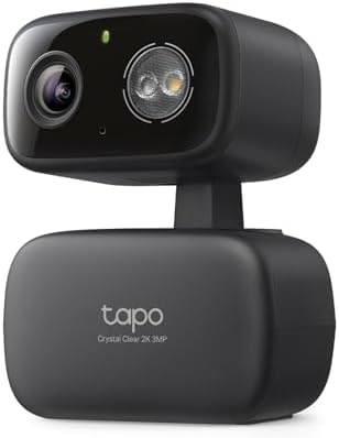 Tapo 2K Indoor/Outdoor Pan/Tilt Wired Security Camera - Baby Monitoring, Person & Baby Cry Detection, 360° Motion Tracking, Color Night Vision, Subscription-Free Local Storage or Optional Cloud, C217