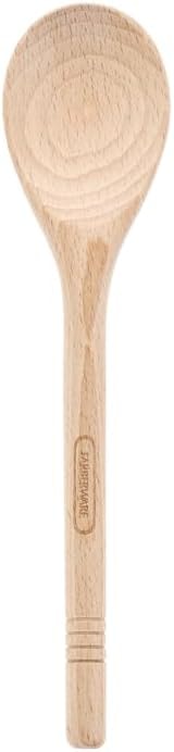 Farberware Professional Beechwood Wooden Spoon for Cooking, Stirring and Basting - Safe on Nonstick Cookware, Durable Wood Kitchen Utensil with Lustrous Finish