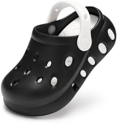 Stelle Garden Clogs for Girls Sandals Kids Water Shoes(Black, 11ML)