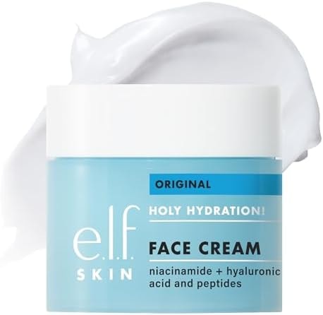 e.l.f. SKIN Holy Hydration! Face Cream with Hyaluronic Acid, Niacinamide & Peptides, Nourishing & Plumping Moisturizer, Vegan & Cruelty-Free