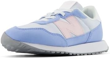 New Balance Kid's 237 V1 Bungee Sneaker, Ice Blue/Rose Sugar, 2 W Infant