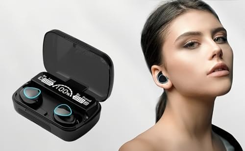 Wireless Earbuds,Bluetooth Headphones 136Hr Playtime Sports Ear Buds with Digital Display Charging Case, IPX7 Waterproof Headset with Microphone Cordless Earphone for iPhone Andriod TV