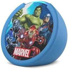 Amazon Echo Pop Kids (newest model), Enjoy age-appropriate audiobooks, sleep routines and Alexa+ experiences to create and learn, Marvel's Avengers design