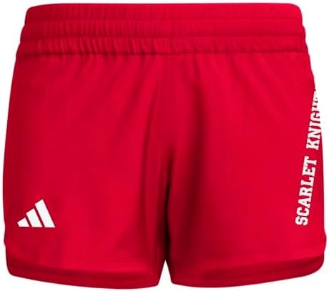 adidas Women's D4T Woven Rutgers University Training Shorts, Team Power Red/White/Rutgers Scarlet Knights, Small/5" Inseam