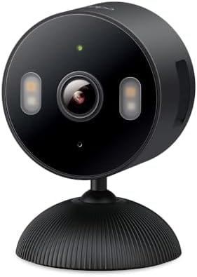 Tapo 1080p Indoor/Outdoor Security Camera - Free Person/Motion/Baby Cry Detection, Color Night Vision, IP65 Weatherproof, SD/Cloud Storage, Works w/Alexa & Google Home HybridCam, Black