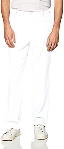 WINK W123 Men's Flat Front Cargo Scrub Pant, White, S SHR