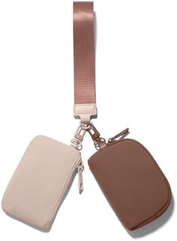 Viverte Mini Zip Around Keychain Wristlet Wallet Small Dual Pounch Wristlet