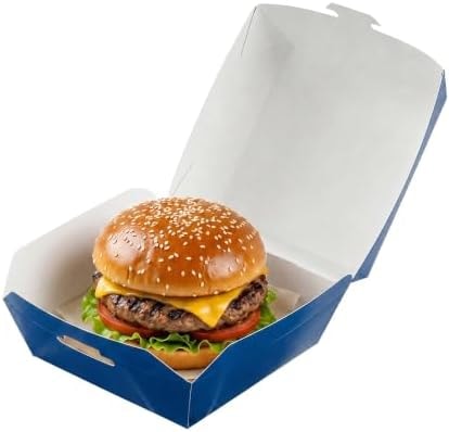 Restaurantware-2.5 x 2.5 x 2 Inch Mini Burger Boxes, 100 Clamshell Food Containers - Hinged Lid, Disposable, Frenchie Paper Take Out Boxes, Serve Sliders Or Finger Foods
