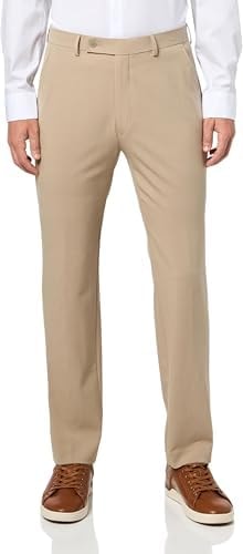 Calvin Klein Men's Slim Fit Stretch Dress Pants, 38W x 30L, Tan