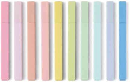 Amazon Basics Pastel Bible Highlighters Set, No Bleed, Chisel Tip, Soft Pastel Colors, 10 Count