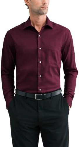 Van Heusen Men's Dress Shirt Regular Fit Ultra Wrinkle Free Flex Collar Stretch
