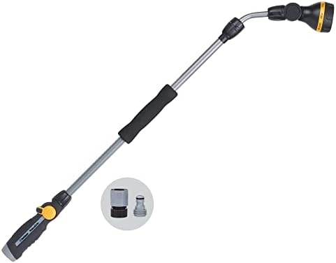 Melnor 65145AMZ RelaxGrip 8-Pattern Pivoting-Head QuickConnects Extension Wand, Black/Yellow