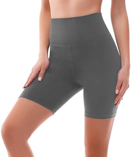 SINOPHANT High Waisted Women Biker Shorts - 6” Buttery Soft Elastic Tummy Control Shorts for Gym, Yoga, Workout(XXL,Gray)