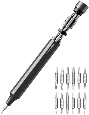HOTO 24 in 1 Mini Screwdriver Set, Eyeglass Repair Kit, Slate Grey