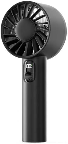FrSara Portable Handheld Mini Fan, Small Rechargeable Personal Fan, Summer Travel Essentials with 6-Speeds, 3000mAh, Great for Outdoor, Makeup, Ideal Gift for Girls, Ladies, Valentine's Day, Black