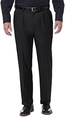 Haggar Men's Classic Fit Pleated Premium Comfort Dress Pant