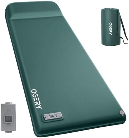 OGERY 3.15" Memory Foam Sleeping Pad, Self-Inflating with Electric Pump