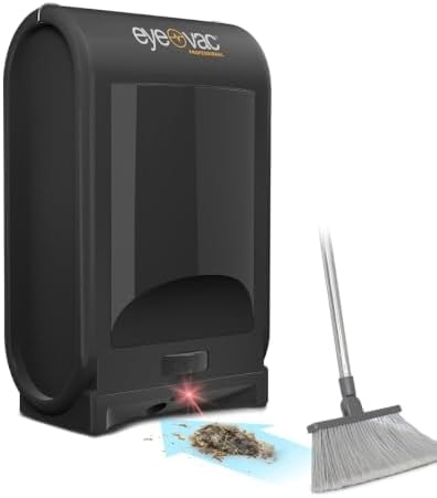 EyeVac Pro Touchless Vacuum Automatic Dustpan - Ultra Fast & Powerful - Great for Sweeping Salon Pet Hair Food Dirt Kitchen, Corded Canister Vacuum, Bagless, Automatic Sensors, 1400 Watt (Black)