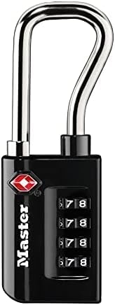 Master Lock Padlock, Set Your Own Combination TSA Accepted Luggage Lock, 1-5/16 in. Wide, 4696D, Black