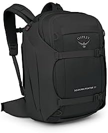 Osprey Sojourn Porter 30L Travel Backpack - Carry-On Compliant Luggage with StraightJacket Compression and Padded Laptop Sleeve - Durable Pack for International or Urban Travel, Black