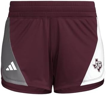 adidas Women's D4T Woven Texas A&M University Training Shorts, Team Maroon/White/Team Grey/Texas A&M, Medium/3" Inseam