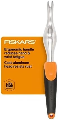 Fiskars Ergo Garden Hand Weeder Tool, Heavy Duty for Removing Weeds & Roots
