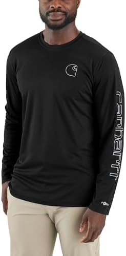 Carhartt Men's Force Sun Defender™ Lightweight Long-Sleeve Logo Graphic T-Shirt, Black, Large