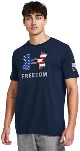 Under Armour Men's Freedom Graphic Short Sleeve T-Shirt, (408) Academy/Steel/Logo, Large