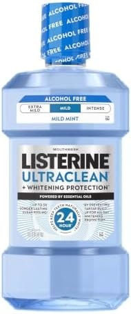 Listerine Ultraclean Alcohol-Free Mouthwash, Mild Mint, 33.8 fl. oz/1L