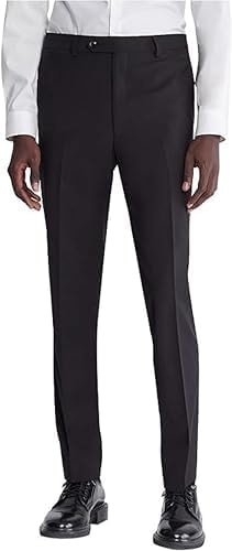 Calvin Klein Men's Skinny Fit Stretch Dress Pants | Suit Pants for Men | Ultra-Tapered Suit Pants, Wrinkle-Resistant, Moisture-Wicking Fabric | Black 29/30