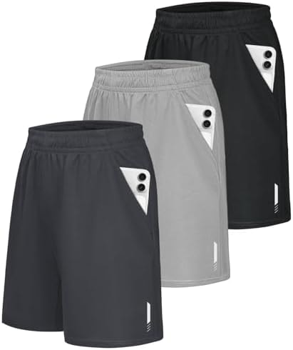 Little Beauty 3 Pack Mens Athletic Shorts Fast Dry Lightweight Mens Basketball Shorts with Pockets Running Gym Shorts L