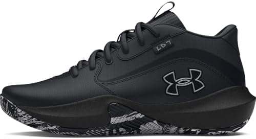 Under Armour Unisex Grade School Lockdown 7, (004) Black/Black/Metallic Silver, 6, US
