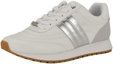 Calvin Klein, Womens, Tatyann, White/Silver, 9.5, M