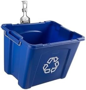 Rubbermaid Garage Fasttrack Recycling Bin Wall Mounted Recycling System Holds up to 50 pounds Blue/Satin Nickel for Home/Garage