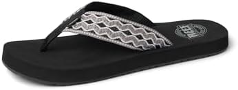 REEF Mens Smoothy Beach Flip Flop, Soft Woven Strap Made From 100% Recycled PET, Grey/Grey, 7