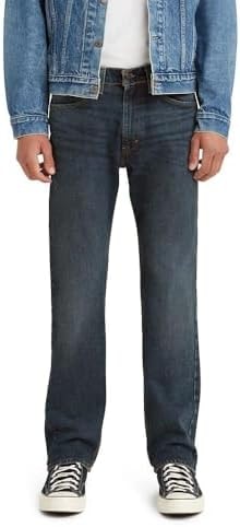 Levi's Men's 505 Regular Fit Jeans (Also Available in Big & Tall), Dark Stonewash, 40W x 34L