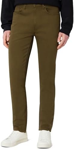 Amazon Essentials Men's Slim Fit Garment Dyed Five Pocket Pants, Dark Brown, 36W x 28L