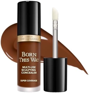 Too Faced Born This Way Super Coverage Multi-Use Concealer | Full-Coverage Hydrating Concealer for Dark Circles & Blemishes with Natural Finish | Hyaluronic Acid & Coconut Water, Toffee, 0.45 Fl Oz