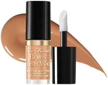 Too Faced Born This Way Super Coverage Multi-Use Concealer | Full-Coverage Hydrating Concealer for Dark Circles & Blemishes with Natural Finish | Hyaluronic Acid & Coconut Water, Sand, 0.06 Fl Oz