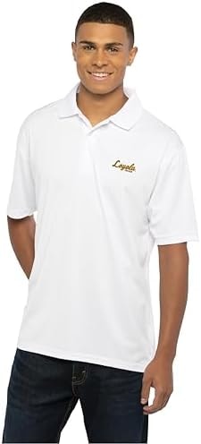 Vantage Apparel White Poly Polo, Loyola Chicago Ramblers, 4XL