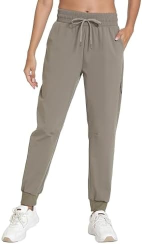 XINGPAOZHE Women's Lightweight Hiking Joggers - Quick-Dry Casual Pants with Pockets for Outdoor Athletic Camping & Travel(Pines Green,XL)