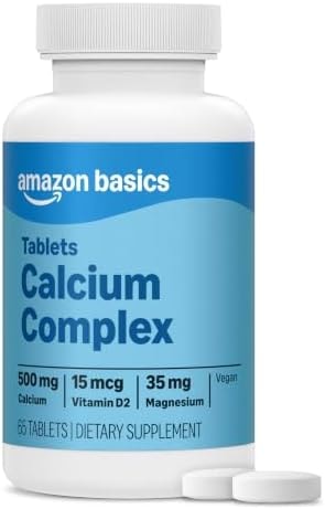 Amazon Basics Calcium plus Vitamin D2, 65 Tablets (2 month supply), (Previously Amazon Elements)