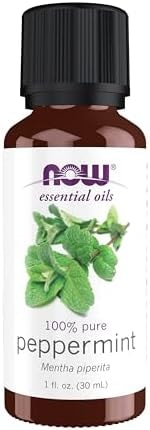 NOW Essential Oils, Peppermint Oil, Invigorating Aromatherapy Scent, Steam Distilled, 100% Pure, Vegan, Child Resistant Cap, 1-Ounce