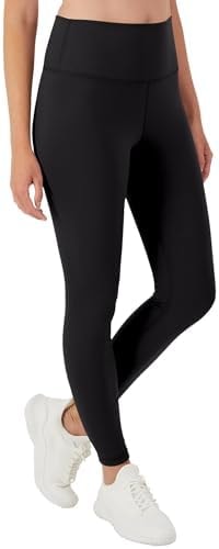 Hanes Women's Moves 7/8, Soft Moisture-Wicking Leggings with Internal Pocket, 25", Black, Medium