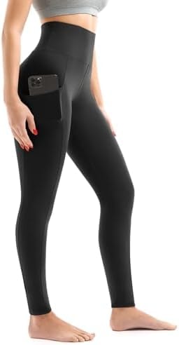 Walifrey Leggings with Pockets for Women Black LXL