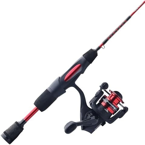 Ugly Stik 28" Carbon Ice Spinning Rod and Reel Combo, 5 Size Reel, 1 Piece Fishing Rod, Light Rod Power, 2-6 lb Line Rating